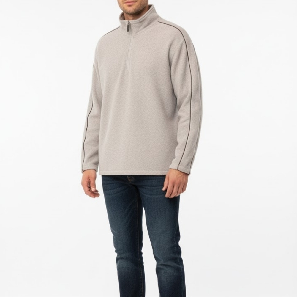 Windriver Fleece Quarter Zip Sweater Winter High Collar Mens Size XXL Beige